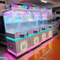Lifun Spin-N-Drop Machine à pinces de jeu, distributeur de prix avec 40 crochets suspendus, de qualité commerciale, à monnayeur, pour divertissement et jeux de hasard