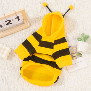 Autumn Winter Fleece Lined Dog <b>Clothes</b> Wearable Bee Hoodie with Leash Hole Pet Apparel for Small Dogs & <b>Cats</b> Wholesale Availa - Product Image 3