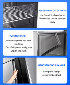 Frigo commerciale con Display raffreddato ad aria per frigorifero in acciaio inox a 2 porte per cucina attraente - Product Image 6