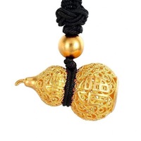 Pendentif artisanal classique plaqué or ancien, motif gourde creuse en soie, cadeau pour hommes et femmes, vente directe TikTok