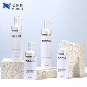 Botella cilíndrica transparente Minnie con bomba de 150ml 200ml 120ml 100ml para loción para el cuidado de la piel, gel de baño, envase cosmético - Product Image 1