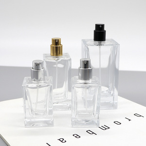 En Existencia, Botellas Cosméticas Cuadradas de Vidrio Transparente de 30 ml, Modernas Botellas de Spray Vacías con Tapas a Presión, Empacadas en Caja - Product Image 3