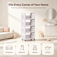 Étagère de rangement multicouche robuste de qualité supérieure, mobile, pour cuisine et salon, avec rangement supérieur multicouche