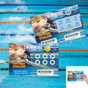 การออกแบบสลากกินแบ่งรางวัลชั้นนำ พิมพ์ออฟเซ็ต กระดาษแกนดำ ปรับแต่งข้อมูลความปลอดภัย รูปแบบเกมว่ายน้ำ - Product Image 5