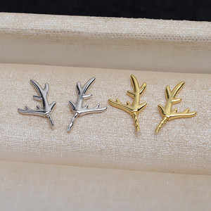 Accesorio DIY de Plata S925 Hecho a Mano con Perla Barroca, Cuernos de Ciervo y Baño de Oro de 14K, Soporte Vacío 4375 - Product Image 4