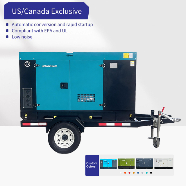 US/Canada Exclusive 30kVA 40kVA 50kVA 60kVA Tralier Mobile Silent Diesel Generator with Cummins Engine