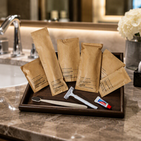 Kit d'articles de toilette écologiques de haute qualité pour hôtels, comprenant un kit dentaire en paille, conforme RoHS, articles de toilette jetables pour chambre d'hôtel, mini-kit de toilette