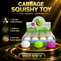 Jouet Squishy en forme de chou TPR, bloc de construction, jouet anti-stress souple à presser, idéal pour les cadeaux