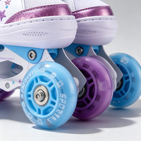 Patins à roulettes pour enfants, double rangée, quatre roues, taille réglable, coque rigide, chaussures de patinage en plein air pour débutants