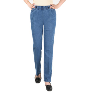 Pantalones de pierna ancha informales de verano para <span class=keywords><strong>mujer</strong></span>, pantalones largos de mezclilla rasgados tejidos con agujeros rotos, pantalones vaqueros femeninos huecos - Product Image 4
