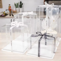 Boîte à Gâteau Écologique Transparente pour Anniversaire, Fête et Mariage, Recyclable, en PET