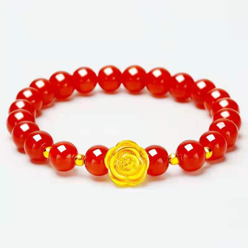 4 bracciale rosa rossa