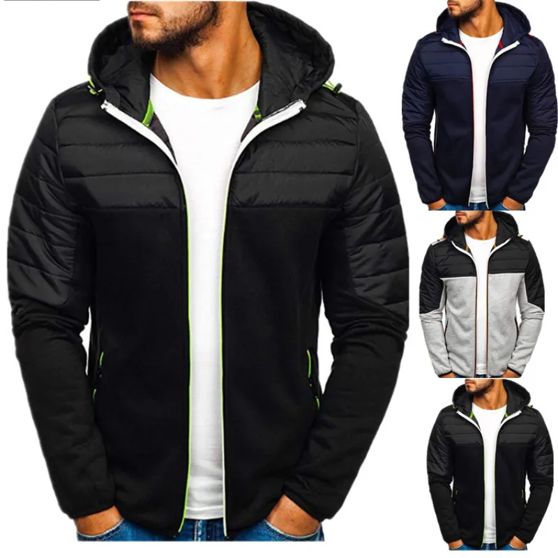 Fashion High Street hooded jacket Spring and Autumn trendy coat casual zipper jackets plus size men's clothing