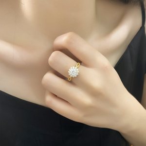 Anelli OEM in Argento 925 con Moissanite Colorata per Donne, Placcati in Oro, Gioielli Scintillanti alla Moda per Matrimoni e Feste, Vendita all'Ingrosso - Product Image 3