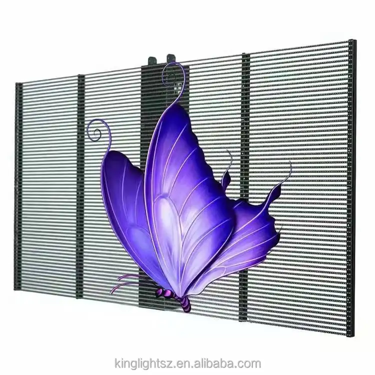 HD haute transparence couleur/affichage led transparent nano flex/écran de maille de rideau led adhésif