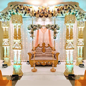 Magnifique mandap en FRP pour salle de réception de mariage, décoration élégante pour cérémonie de mariage, mandaps pour salle de réception de mariage indienne, mandap blanc sculpté, Sydney - Product Image 1