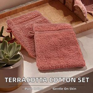 ผ้าเช็ดตัว Douceur DIntrieur Tendresse Terracotta 2 ผืน (15x21 ซม.) ผ้าฝ้ายแท้ 100% แบบเรียบ ไม่ก่อให้เกิดอาการแพ้ รีดง่าย - Product Image 2