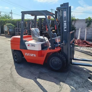 Chariot élévateur diesel Heli K35 d'occasion 3,5T, mât bi-étages, hauteur de levage 4,5m, déplaceur latéral hydraulique, pneus pleins, entièrement d'origine - Product Image 5