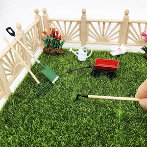 1:12 Mini maison de poupée décoration jardinage <span class=keywords><strong>fleur</strong></span> ferme ensemble d'outils fer <span class=keywords><strong>Catalpa</strong></span> jardin scène fer pilon bouilloire tirer chariot - Product Image 4