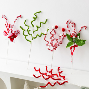 Ornements d'arbre de Noël artificiels assortis de haute qualité décorations de boucle suspendues vacances-Collection de vacances de guirlande assortie - Product Image 2