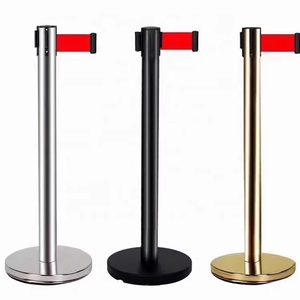 Barriera Retrattile in Acciaio Inox con Cintura da 2m per Controllo Folla, per Uso in Esposizioni o Aeroporti e Hotel - Product Image 1