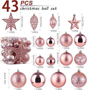 Nuevo diseño Diy de 3cm, champán, oro, rosa, combinación inastillable, árbol de Navidad, decoraciones colgantes, juego de bolas - Product Image 2