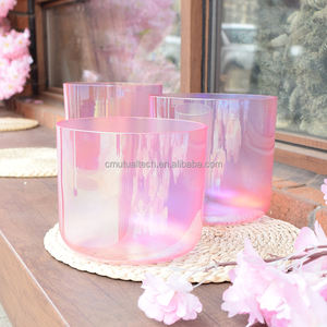 Từ nhà thiết kế Sakura màu hồng vũ trụ ánh sáng trong suốt tinh thể âm thanh Bát rõ ràng tinh thể thạch anh hát Bát lượng tử trị liệu - Product Image 4