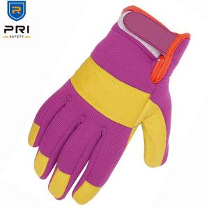 Prisafety Golden Yellow Full Grain Yard Jardinería Construcción Mecánico Piel de cerdo Guantes de trabajo de cuero para trabajos de jardín - Product Image 3