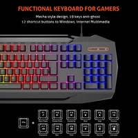 Kit MEETION MT-C490 Clavier et souris RGB Tapis de souris pour jeux Combinaisons clavier et souris