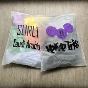 Custom Matte Frosted Plastic Zipper <b>Bags</b> Two Color Logo Printed Resealable <b>Zip</b> Lock Pouches For Wigs Cosmetic Apparel Packaging - Product Image 3