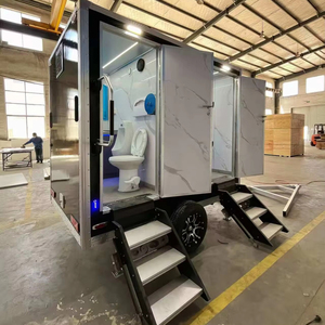 Remolque de Baño Portátil de Lujo Original 2026, Unidad Móvil de Baño Público VIP Negra, Construcción de Acero con Precio Competitivo - Product Image 1