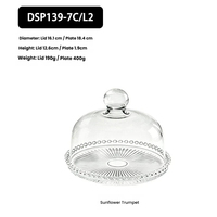 Couvercle à gâteau en verre transparent avec plateau de base, plateau de présentation multifonctionnel pour fruits, pâtisseries et pains avec couvercle, pour dégustation de thé de l'après-midi
