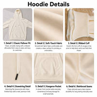 Maßgeschneiderter Loser Übergroßer Bedruckter Einfarbiger Hoodie Unisex 350gsm Schwergewichtiger Baumwoll-Poly Kapuzenpullover mit Tasche und Silikon