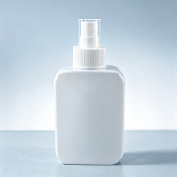 Bouteille carrée en plastique PE blanc de 150ml avec buse de pulvérisation fine 28/410, récipient de pulvérisation cosmétique rechargeable pour tonique à l'alcool