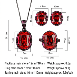 Fashion Eco-friendly Copper <b>Ruby</b> <b>Necklace</b> Set with Red Zircon Gold Plated Bird Nest Design Unisex Jewelry Set - Product Image 4