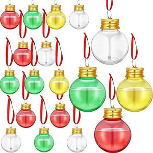 Adorno para Árbol de Navidad, Botella de Agua Rellenable con Forma de Bombilla, Bola de Navidad Transparente de Plástico, Colgante Decorativo para el Hogar y Fiestas - Product Image 2