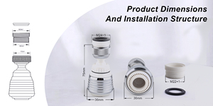 360 ° xoay chế độ kép Nhà bếp Vòi tap Aerator 2-in-1 Bồn Rửa Nhà Bếp tap Adapter với tiện nghi cao Phụ kiện vòi nước phòng tắm - Product Image 3