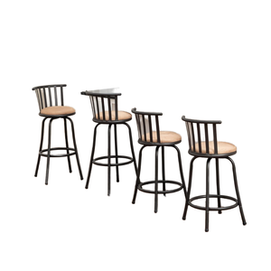Commercial <b>Bar</b> Furniture <b>Stools</b> Upholstered Iron Legs Beige Fabric for Restaurants and <b>Bar</b> Furniture - Product Image 1