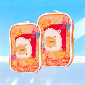 Custom Small Portable Waterproof Dustproof Clear <b>Figure</b> Display Zipper Bag Keychain <b>Plush</b> <b>Toy</b> Carry Case Anime Doll PVC Travel - Product Image 1