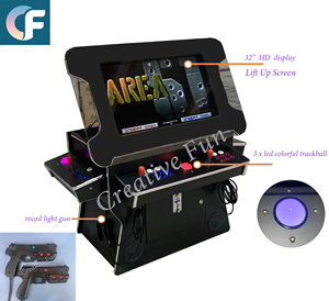 SIT Down Simulator Gun Shooting Machine Máquina <span class=keywords><strong>de</strong></span> juego <span class=keywords><strong>de</strong></span> disparos con monedas Cocktail Arcade Machine con pistola <span class=keywords><strong>de</strong></span> luz - Product Image 2