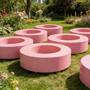 Banc-jardinière moderne B63 en GRC et FRP avec sièges pour centres commerciaux, parcs, jardins et présentation de plantes artificielles - Product Image 5