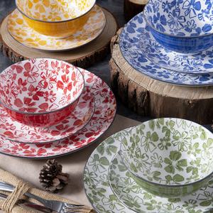 Juego de vajilla de cerámica con patrón de impresión, juego de vajilla de cocina - Product Image 1