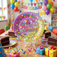 Assiettes en papier jetables rondes à motif pastèque estivale, robustes, pour fête d'anniversaire, vaisselle de dessert