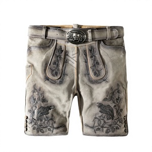 Pantalones Cortos de Cuero Vacuno y Ante Estilo Bávaro, Casuales, Ecológicos, Unisex, al por Mayor - Product Image 1