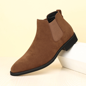 Botas Chelsea de Ante Marrón al por Mayor para Hombre, Zapatos Elevadores que Aumentan la Altura, Zapatos de Vestir - Product Image 3
