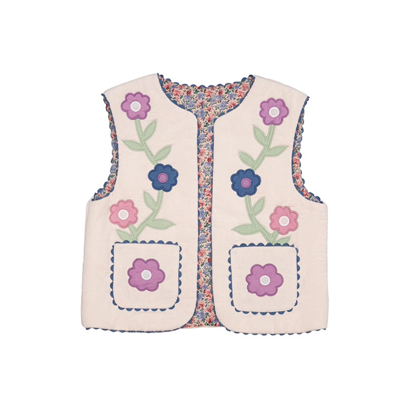 Girls Reversible Vest European Style Autumn