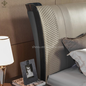 Juego de Muebles de Dormitorio Modernos de Lujo, Cama King Size, Cama de Cuero Estilo <span class=keywords><strong>Mexicano</strong></span>, Australiano y de Oriente Medio con Cojín Suave - Product Image 3
