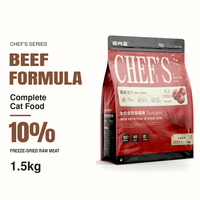 Nourriture pour chats sans céréales de qualité supérieure, formule au bœuf avec viande lyophilisée et canneberges, nourriture sèche riche en protéines pour toutes les étapes de vie