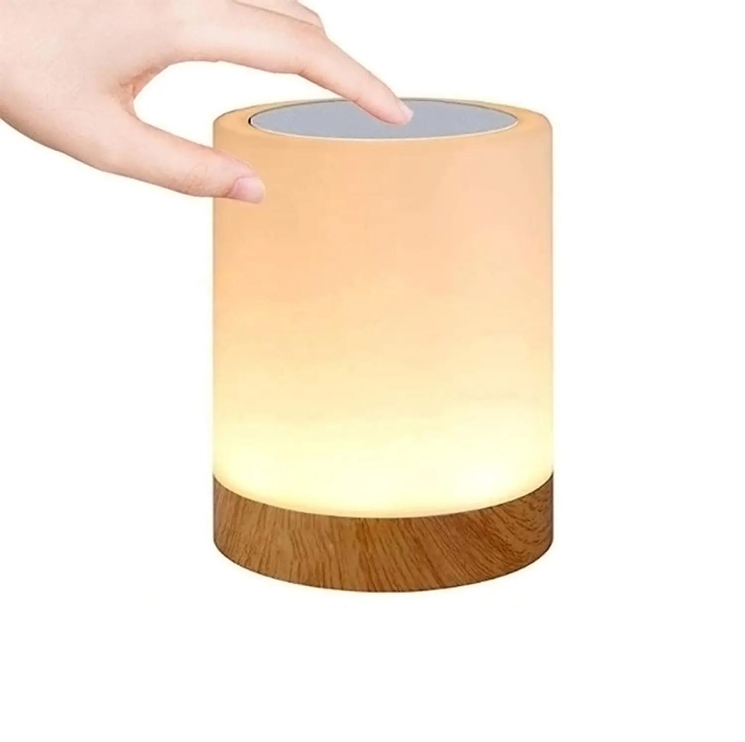 어린이 침실을위한 LED 야간 조명 터치 램프 침대 옆 탁자 램프 충전식 밝기 조절이 가능한 따뜻한 흰색 조명 + RGB 색상 변경