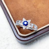 Bague en saphir naturel de haute qualité, argent sterling 925, bague de mariage indienne élégante pour mariée